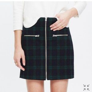 Madewell Plaid Wool Zip-front Mini Skirt
